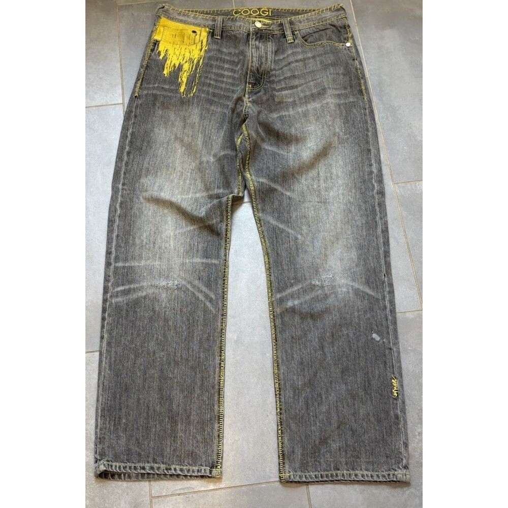 Coogi Australia embroidered jeans birds men 38 x 34